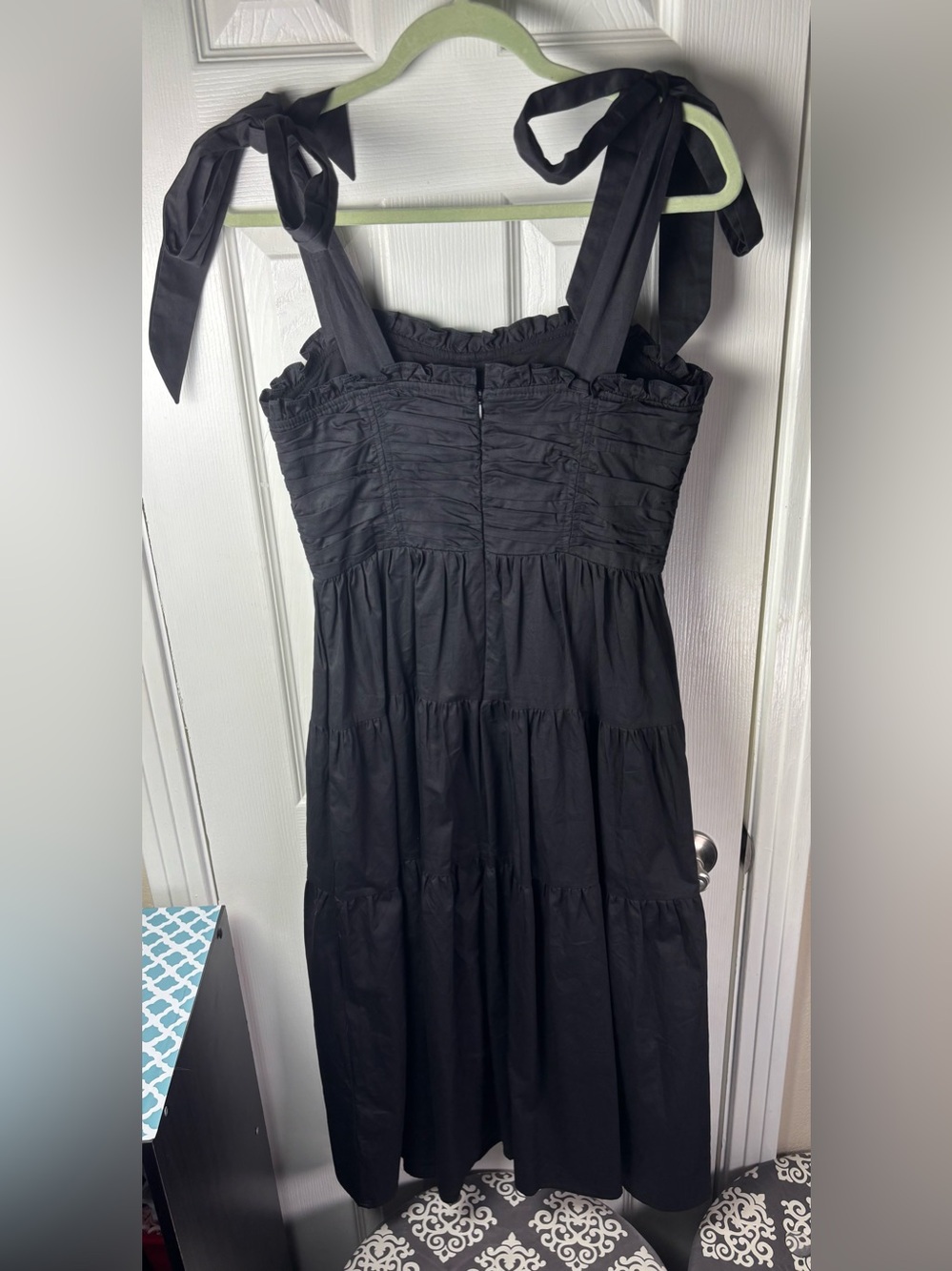 Sofie the Label Black Tie-Shoulder Tiered Midi Dress - Picture 9 of 16